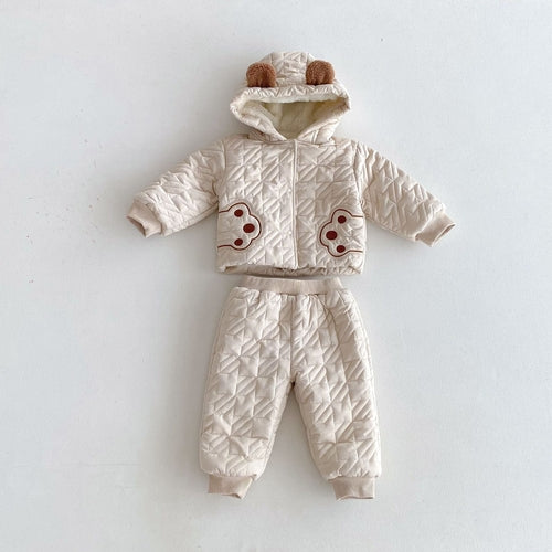 Winter Infant Baby Teddy Paws Pattern Long Sleeves Coat With Thick